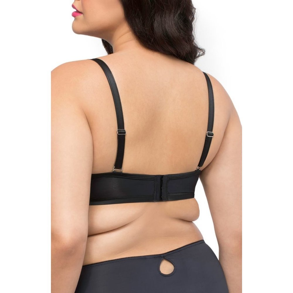CURVY COUTURE Full Figure Tulip Strappy Lace Push-Up Bra Black 42C #1267 NEW $64 - Picture 4 of 9